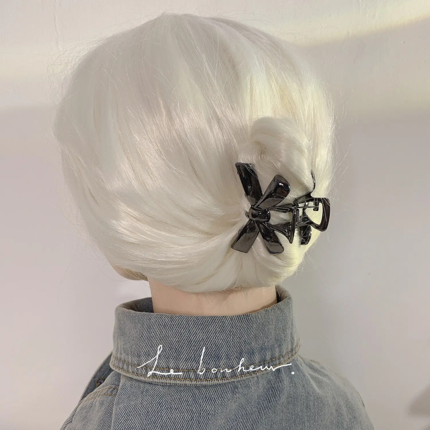 Simple Bow Small Metal Hairpin Women's Head Shark Clip — feature 19