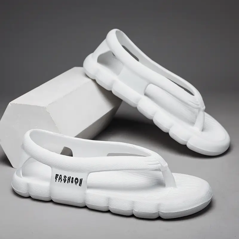 Men's White Foam Flip Flops Summer Driving Sandals