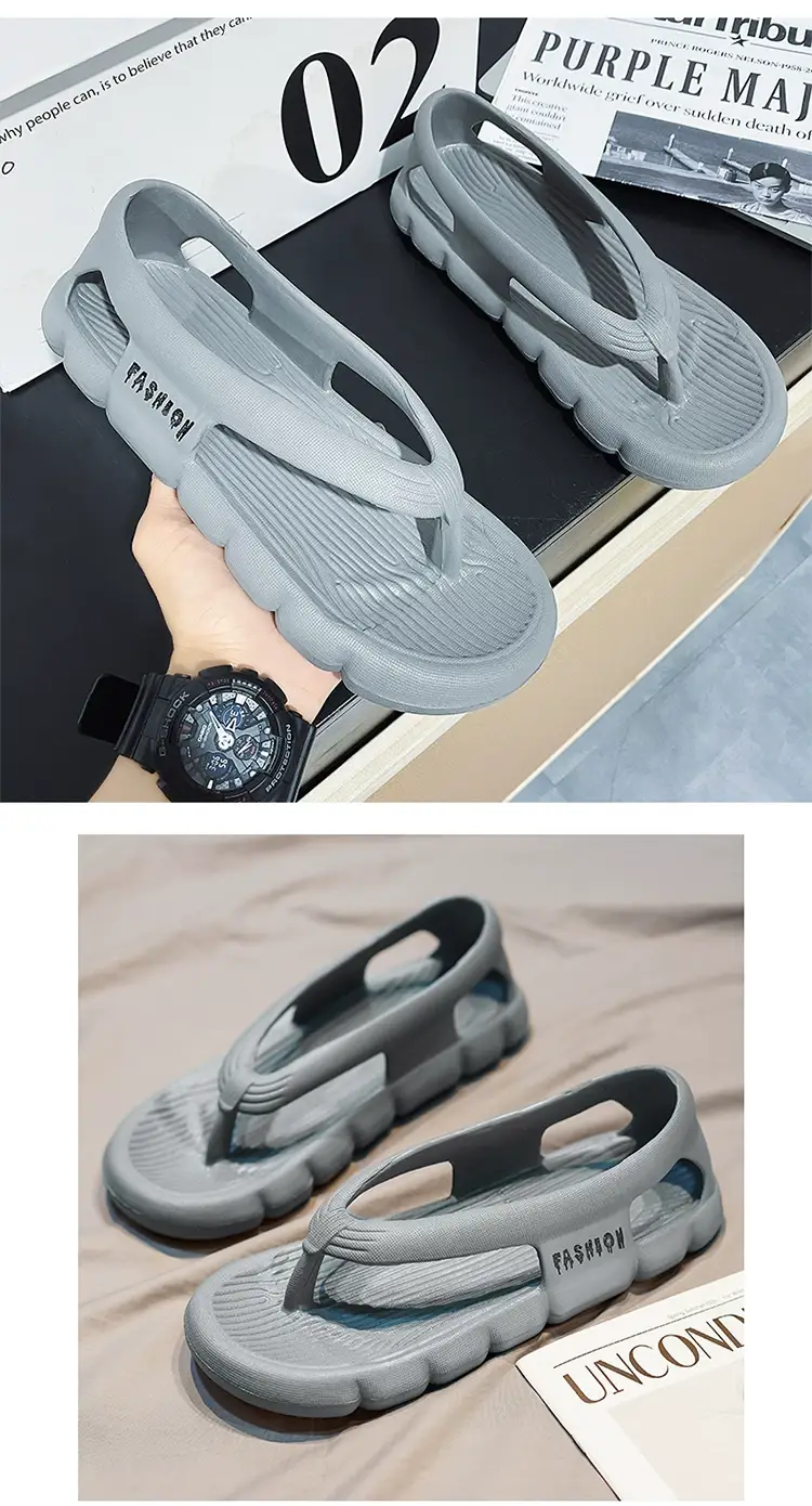 Soft Sole Flip Flops Men's Summer Driving Sandals Men's Casual Soft Bottom with Heel Beach Slippers for Outdoor Wear — feature 9
