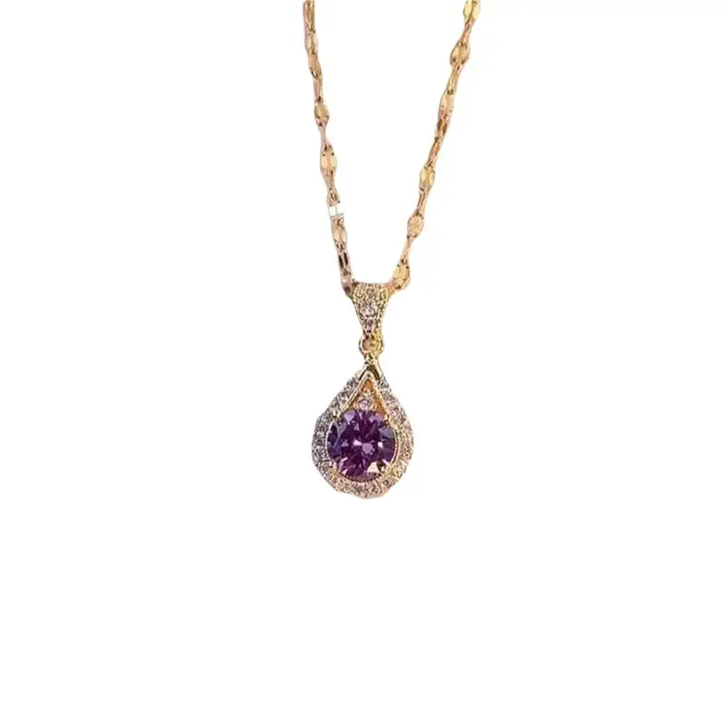 Purple Water Drop Necklace for Women - Image 10
