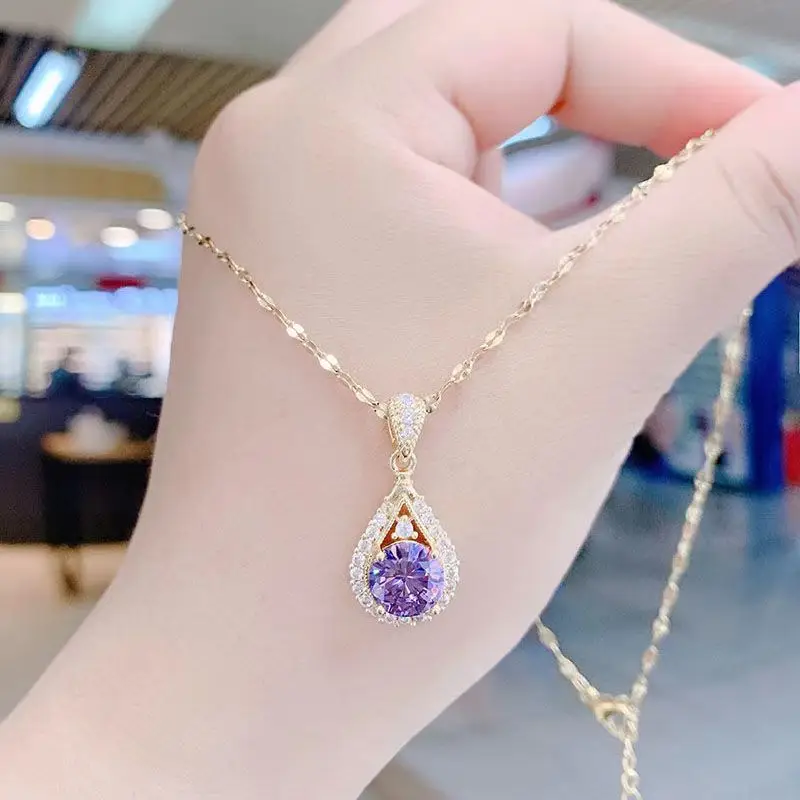 Purple Water Drop Necklace for Women — feature 4
