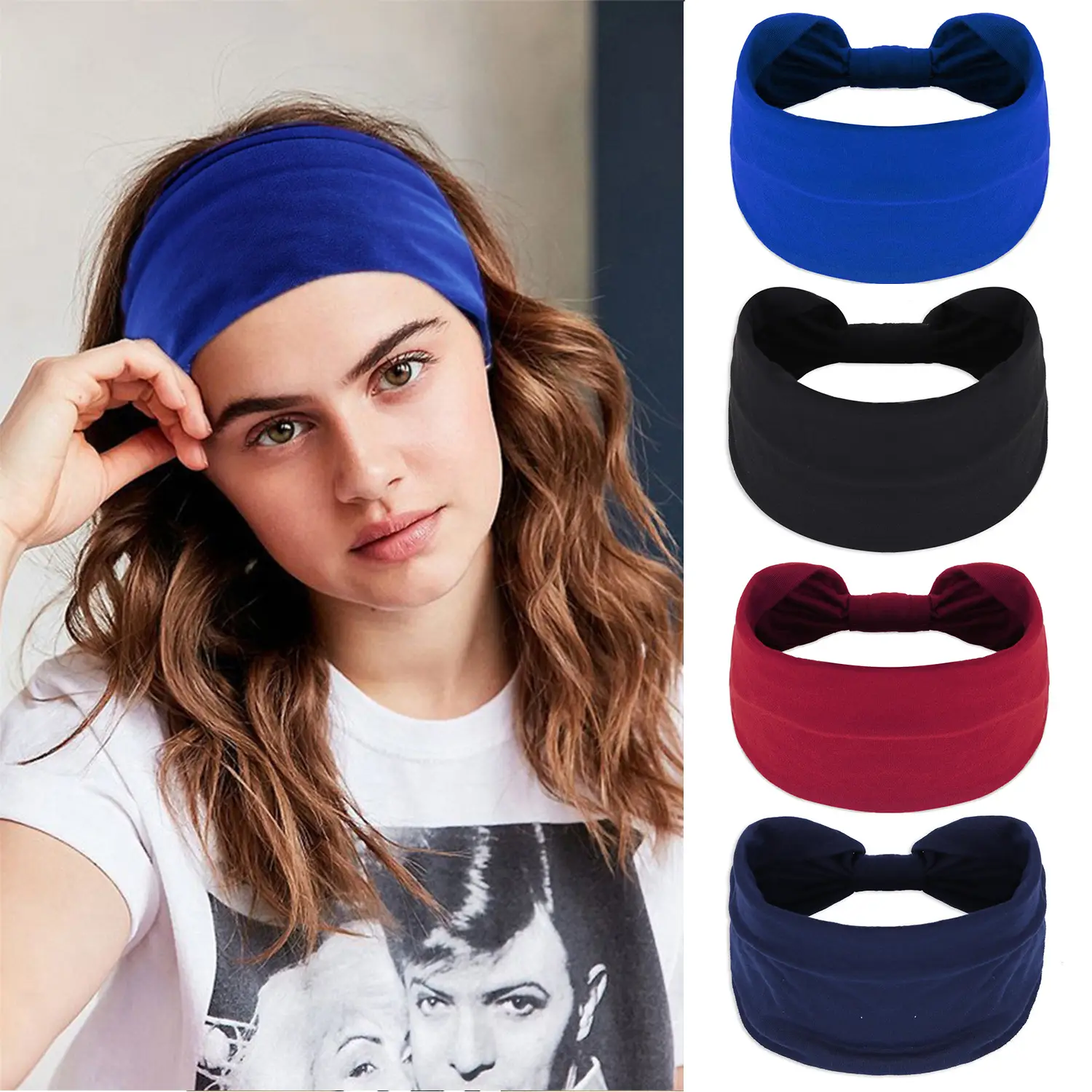 Women's Olive Green Wide-brim Hair Band with Bow