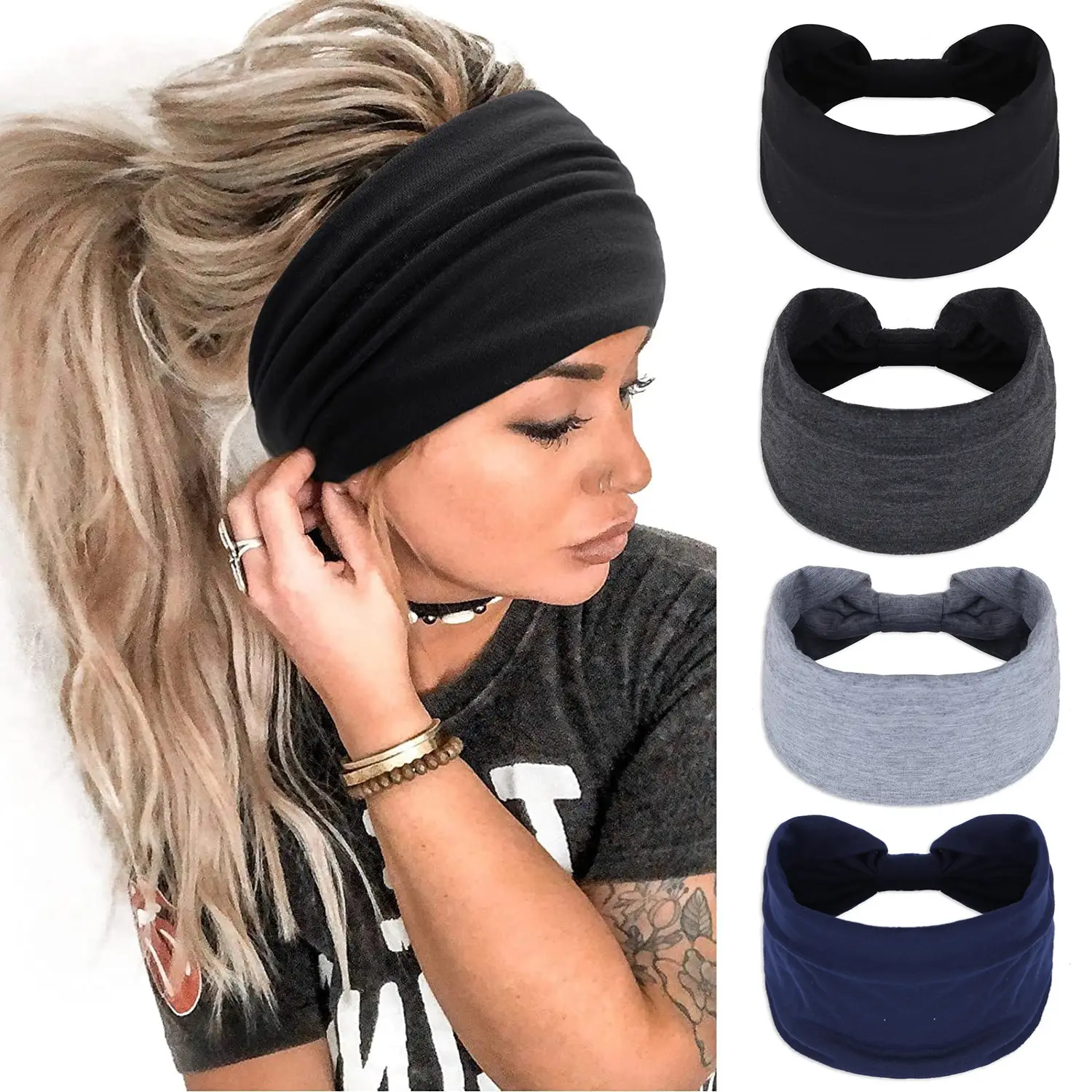 Women's Olive Green Wide-brim Hair Band with Bow — feature 2