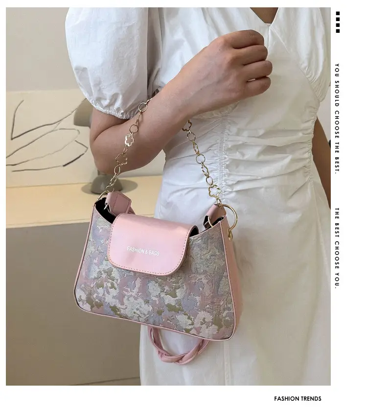 Blue Embroidered Textured Shoulder Bag for Women — feature 10