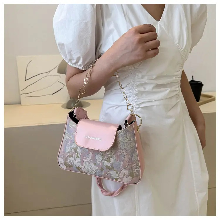 Blue Embroidered Textured Shoulder Bag for Women — feature 11