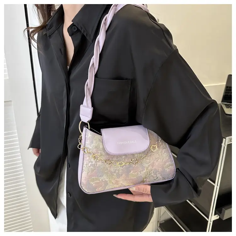 Blue Embroidered Textured Shoulder Bag for Women — feature 13