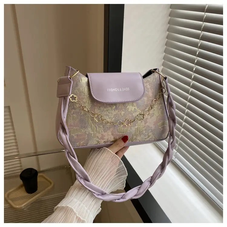 Blue Embroidered Textured Shoulder Bag for Women — feature 17