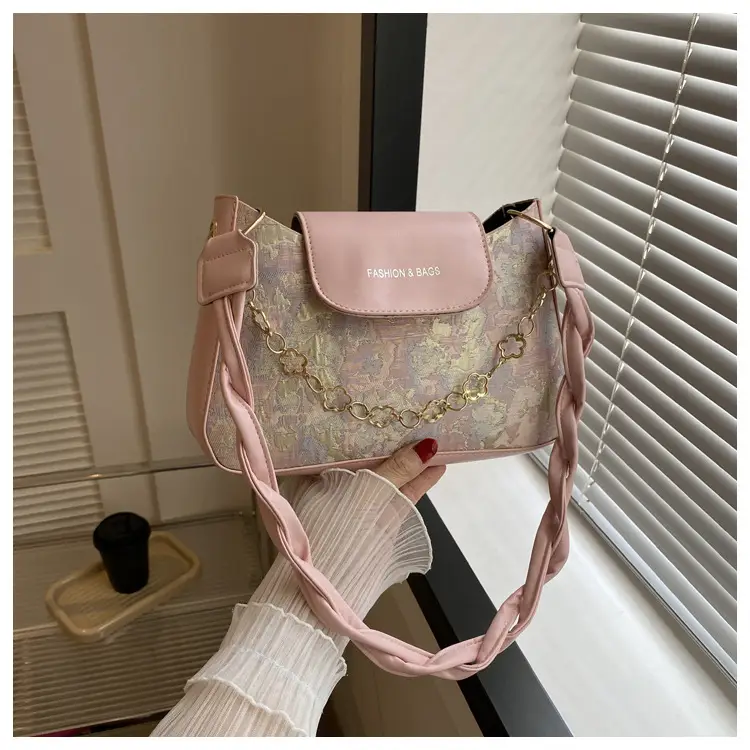 Blue Embroidered Textured Shoulder Bag for Women — feature 18