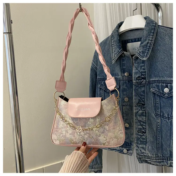 Blue Embroidered Textured Shoulder Bag for Women — feature 21