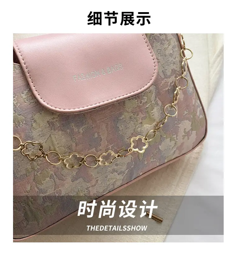 Blue Embroidered Textured Shoulder Bag for Women — feature 4