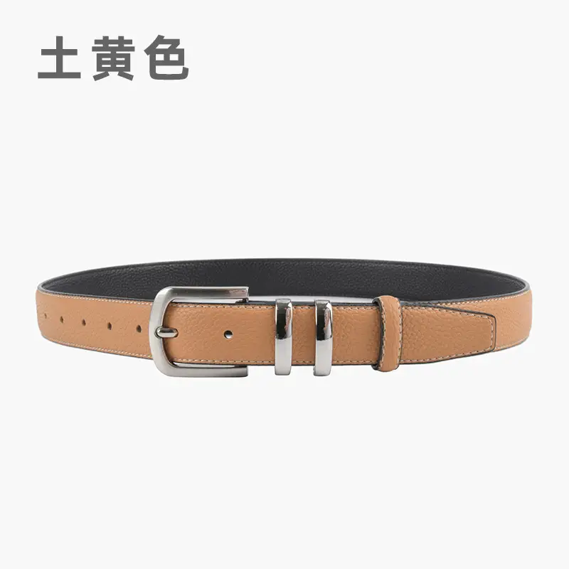 Women's Black Genuine Leather Belt with Buckle - Image 9