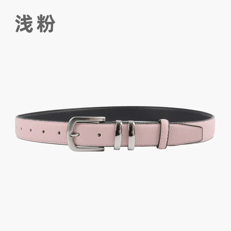 Women's Black Genuine Leather Belt with Buckle - Image 7