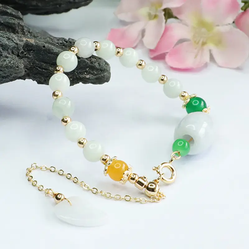 Lucky Jade Bracelet with Green Leaves for Women — feature 11