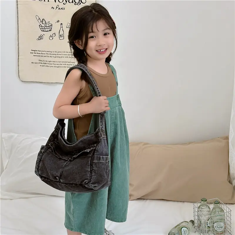 New Kids Denim Crossbody Bag Blue Shoulder Style