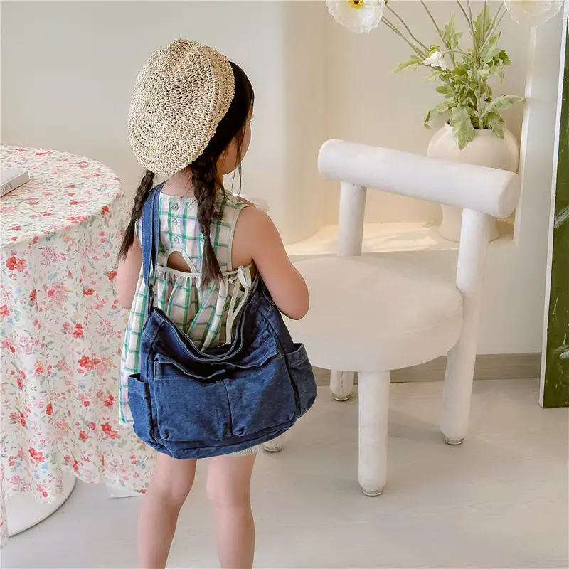 New Kids Denim Crossbody Bag Blue Shoulder Style