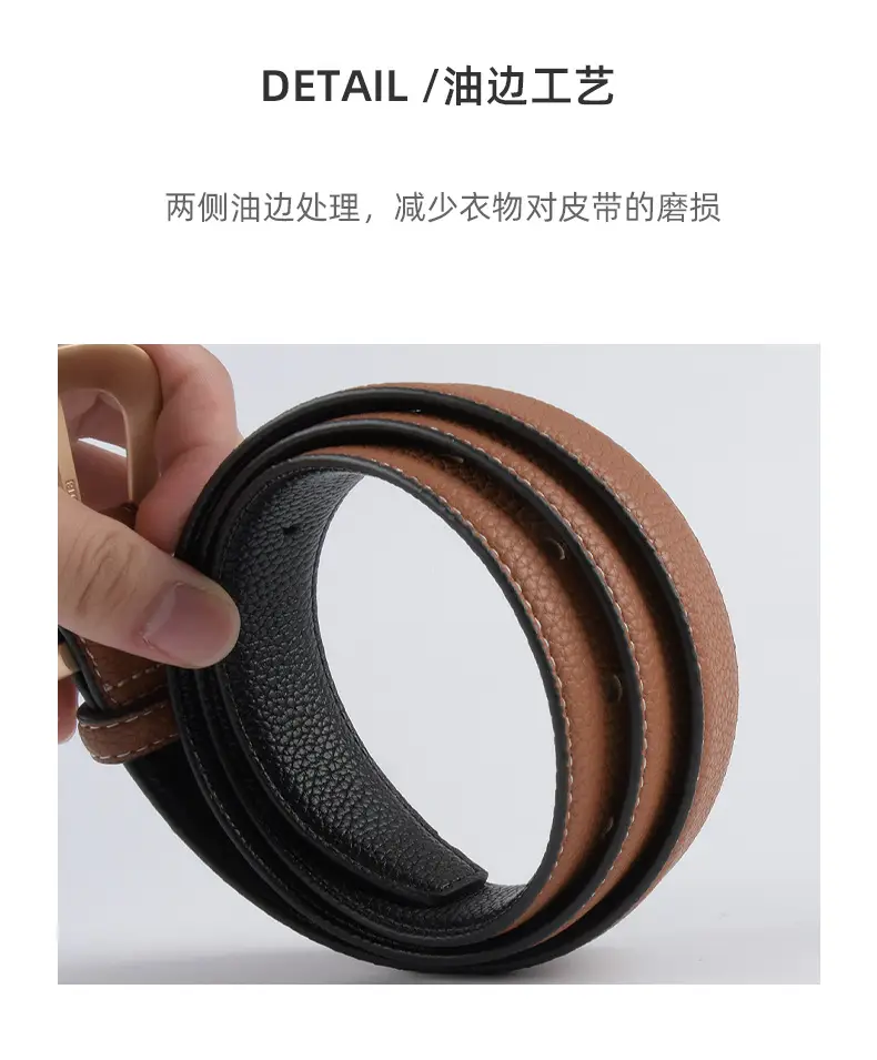 Women's Genuine Leather Belt with Gold Buckle β feature 8