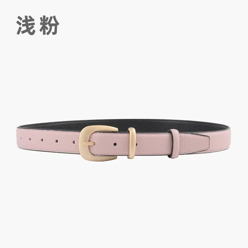 Women's Genuine Leather Belt with Gold Buckle - Image 11