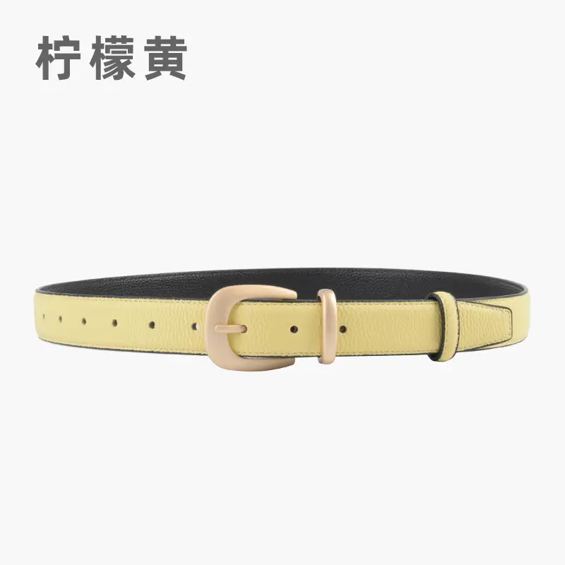 Women's Genuine Leather Belt with Gold Buckle - Image 6