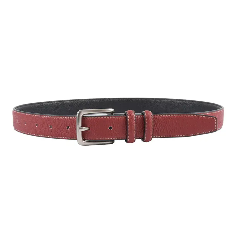 Women's Genuine Leather Belt Lemon Yellow with Buckle - Image 21