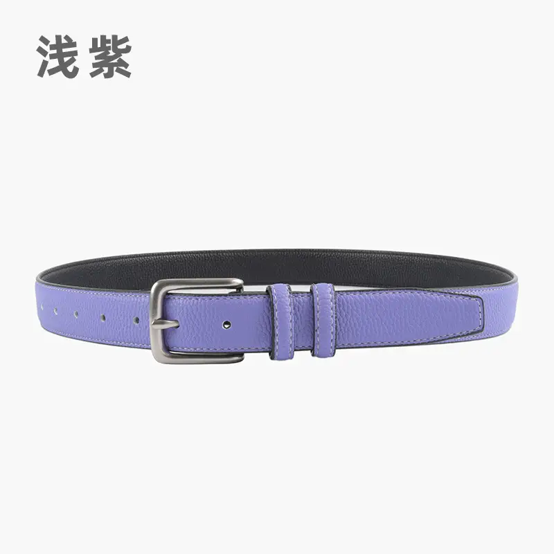 Women's Genuine Leather Belt Lemon Yellow with Buckle - Image 10