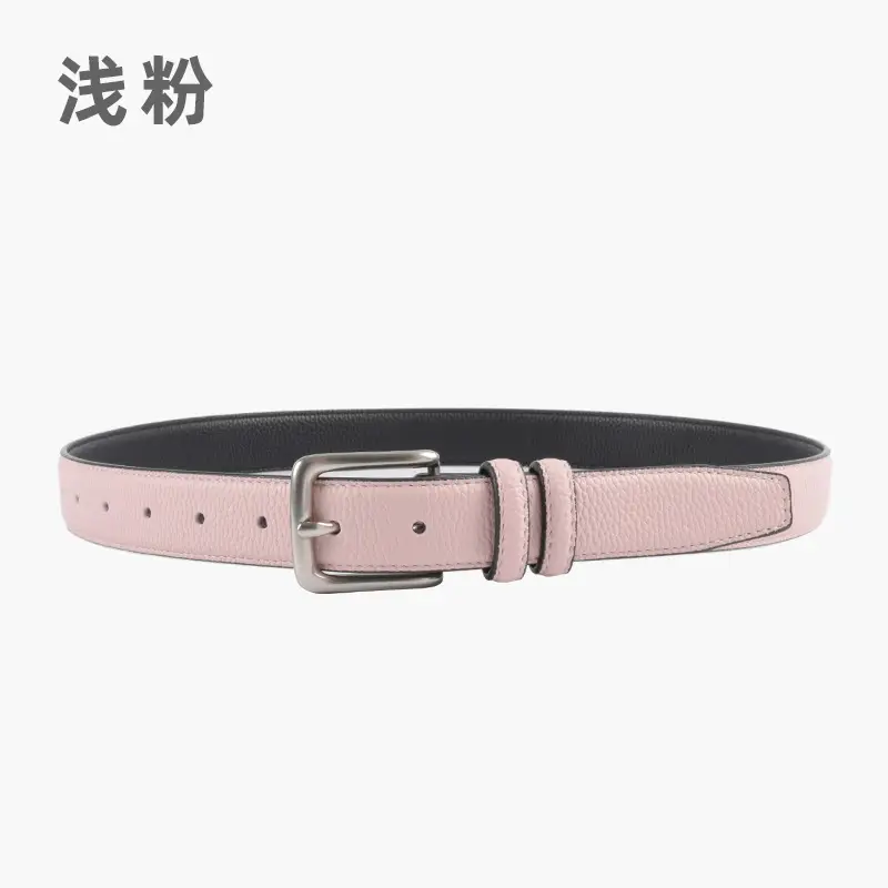 Women's Genuine Leather Belt Lemon Yellow with Buckle - Image 13