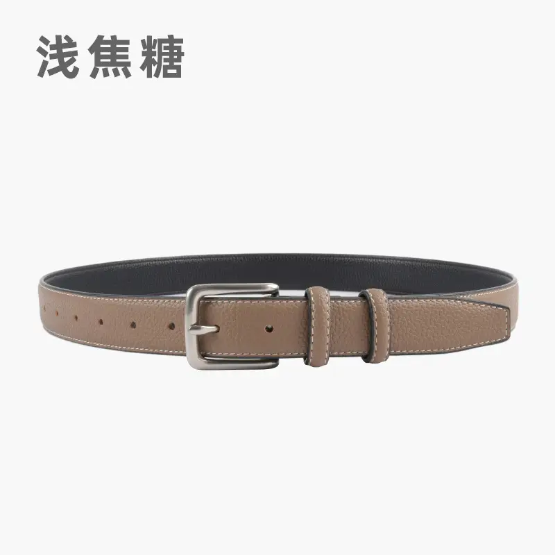 Women's Genuine Leather Belt Lemon Yellow with Buckle - Image 15