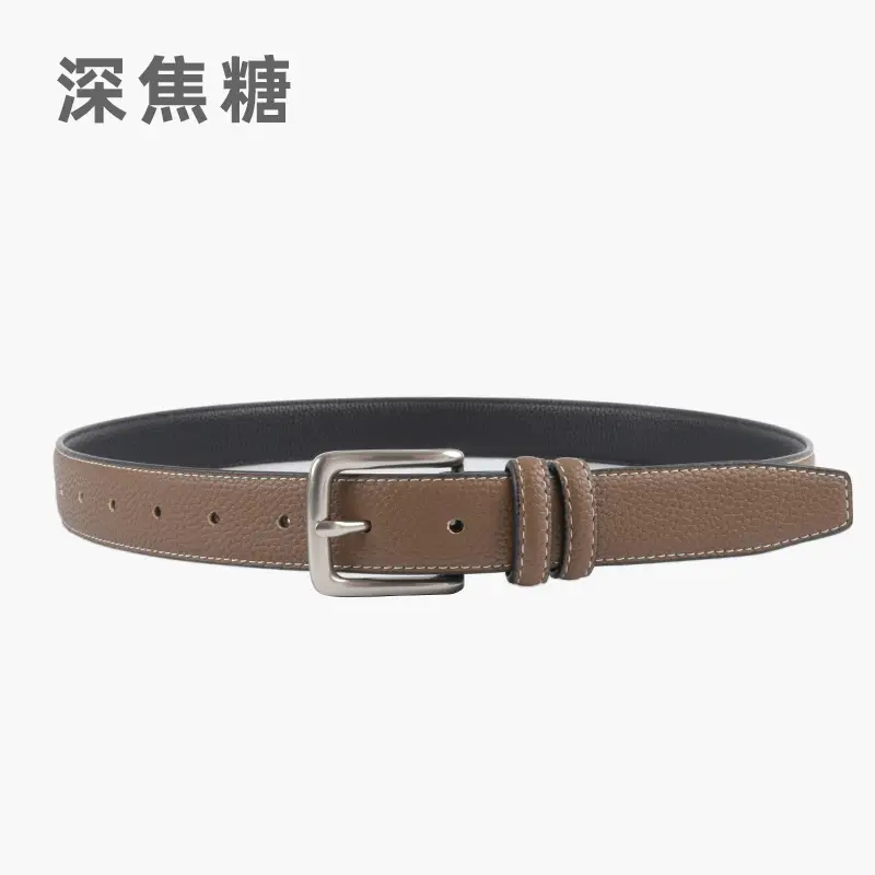 Women's Genuine Leather Belt Lemon Yellow with Buckle - Image 16