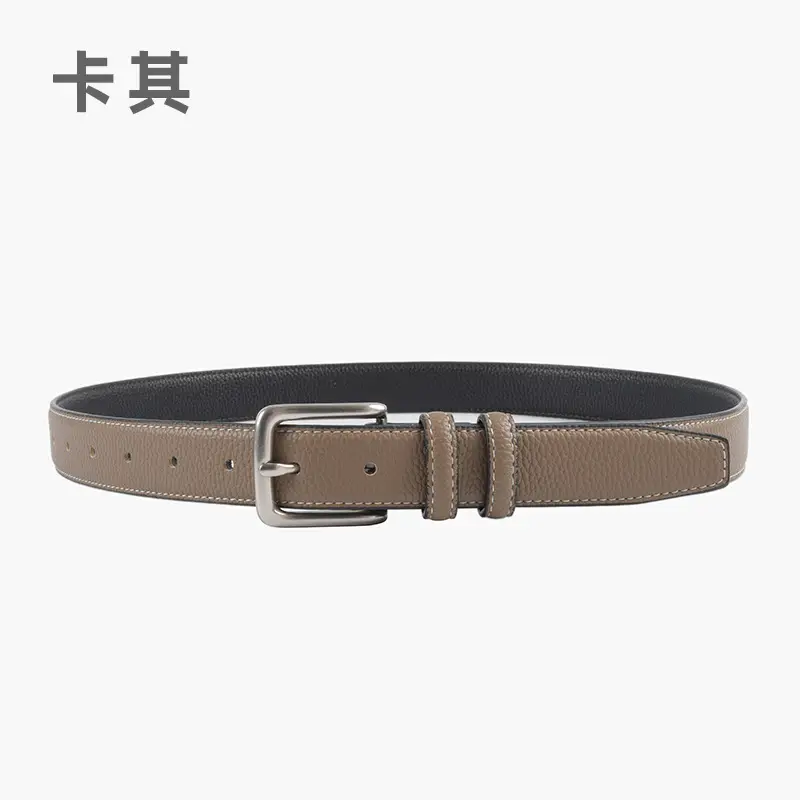 Women's Genuine Leather Belt Lemon Yellow with Buckle - Image 3