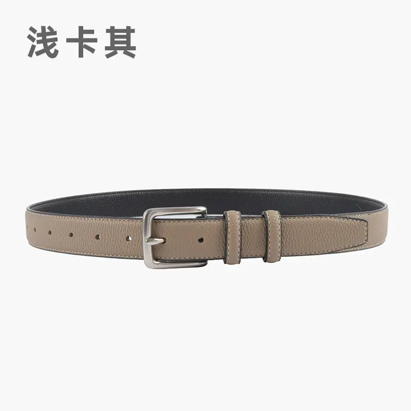 Women's Genuine Leather Belt Lemon Yellow with Buckle - Image 4