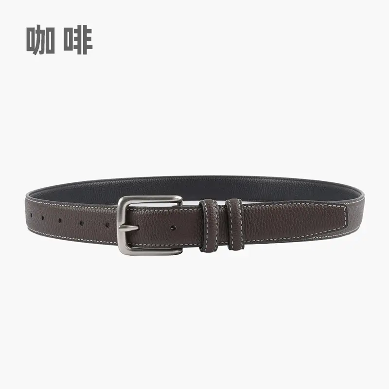 Women's Genuine Leather Belt Lemon Yellow with Buckle - Image 7