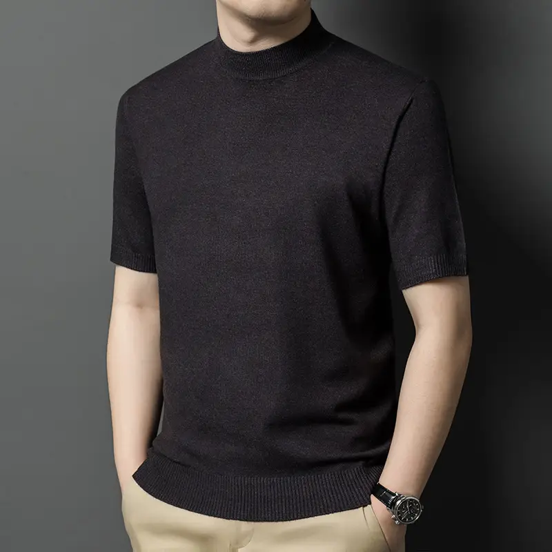 Men's Brown Turtleneck Cardigan 2025 Winter - Image 8
