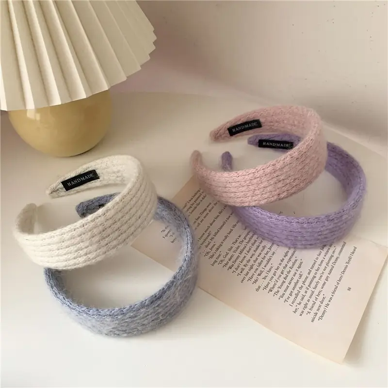Pink Wool Hairband for Women with Soft Texture - Image 12