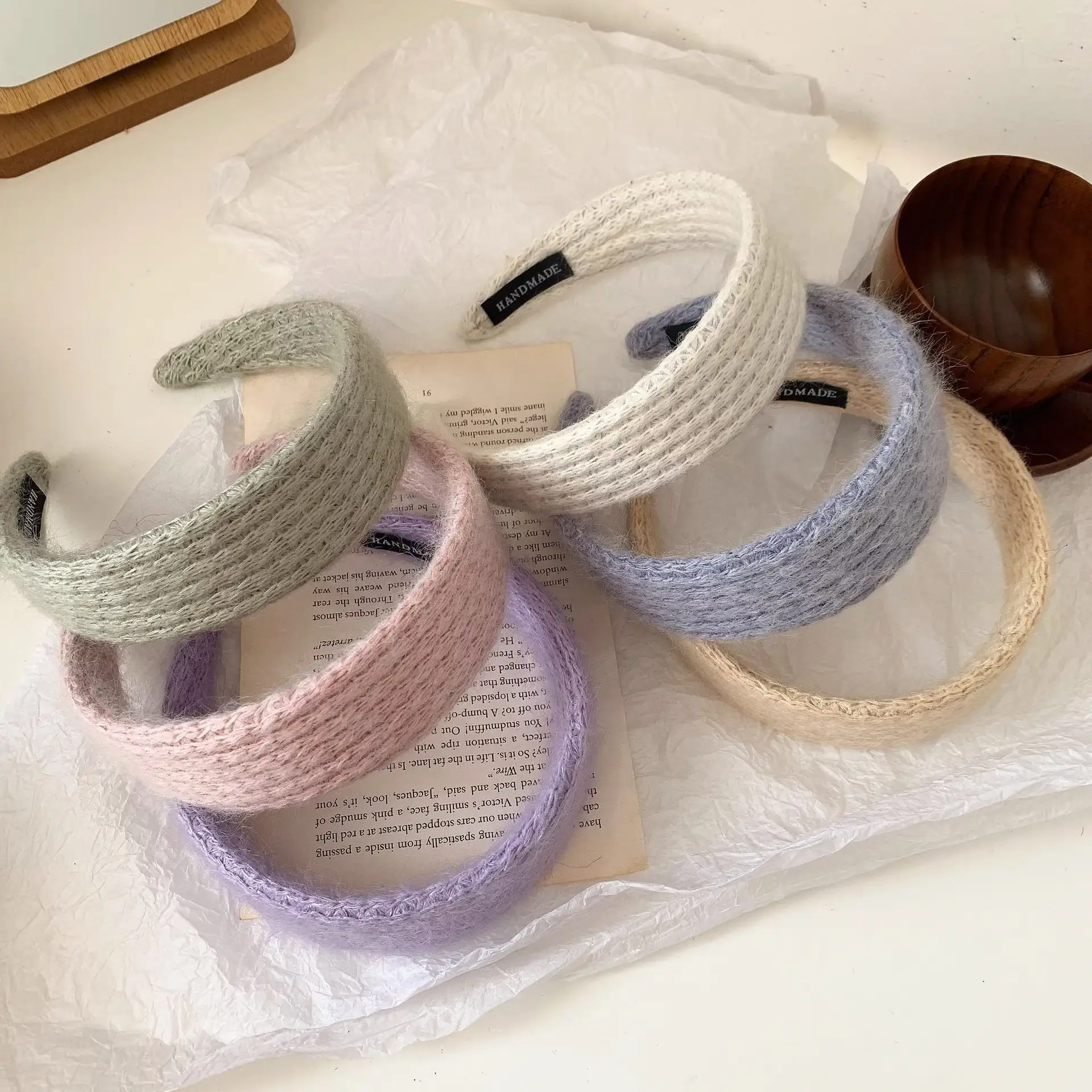 Pink Wool Hairband for Women with Soft Texture — feature 17