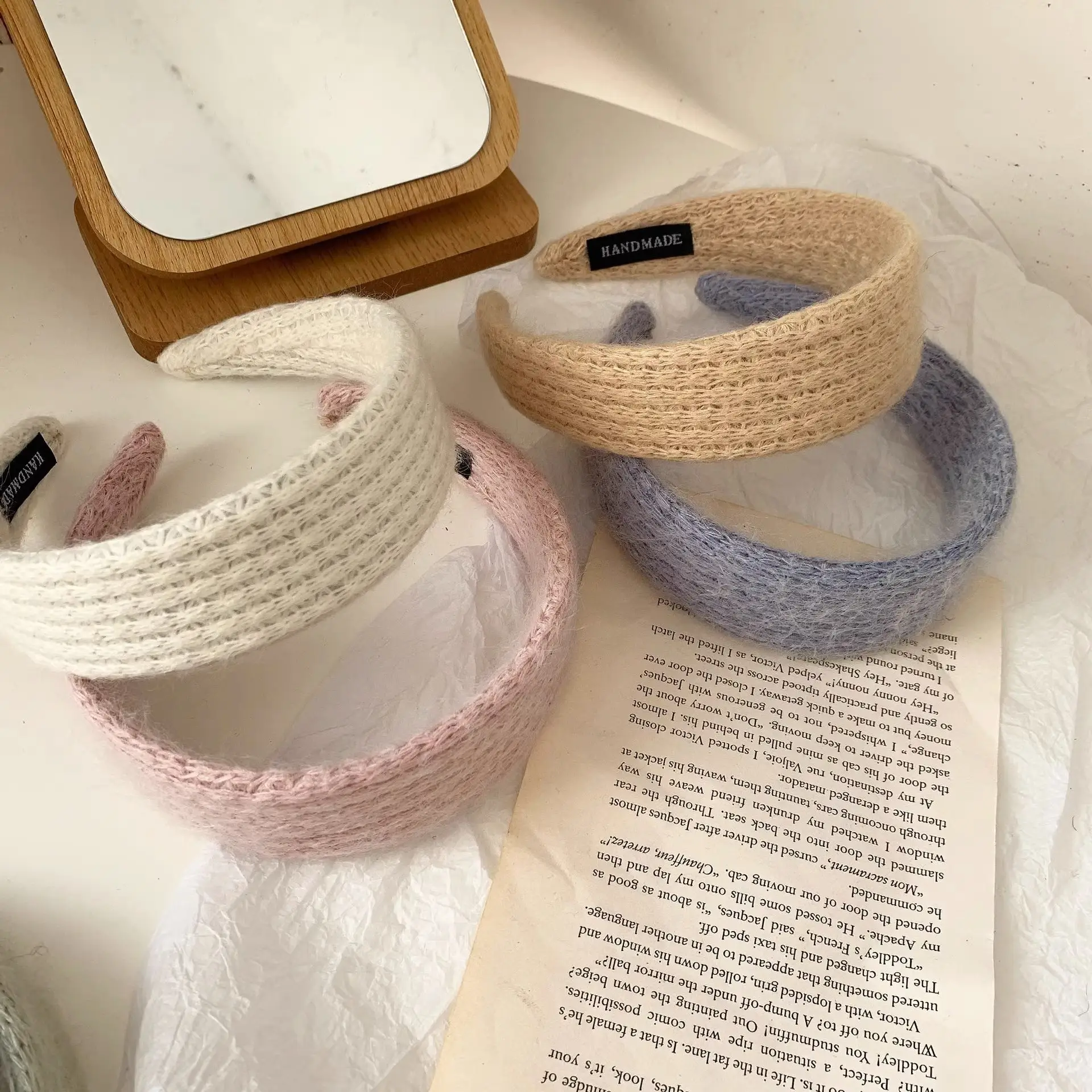 Pink Wool Hairband for Women with Soft Texture — feature 19