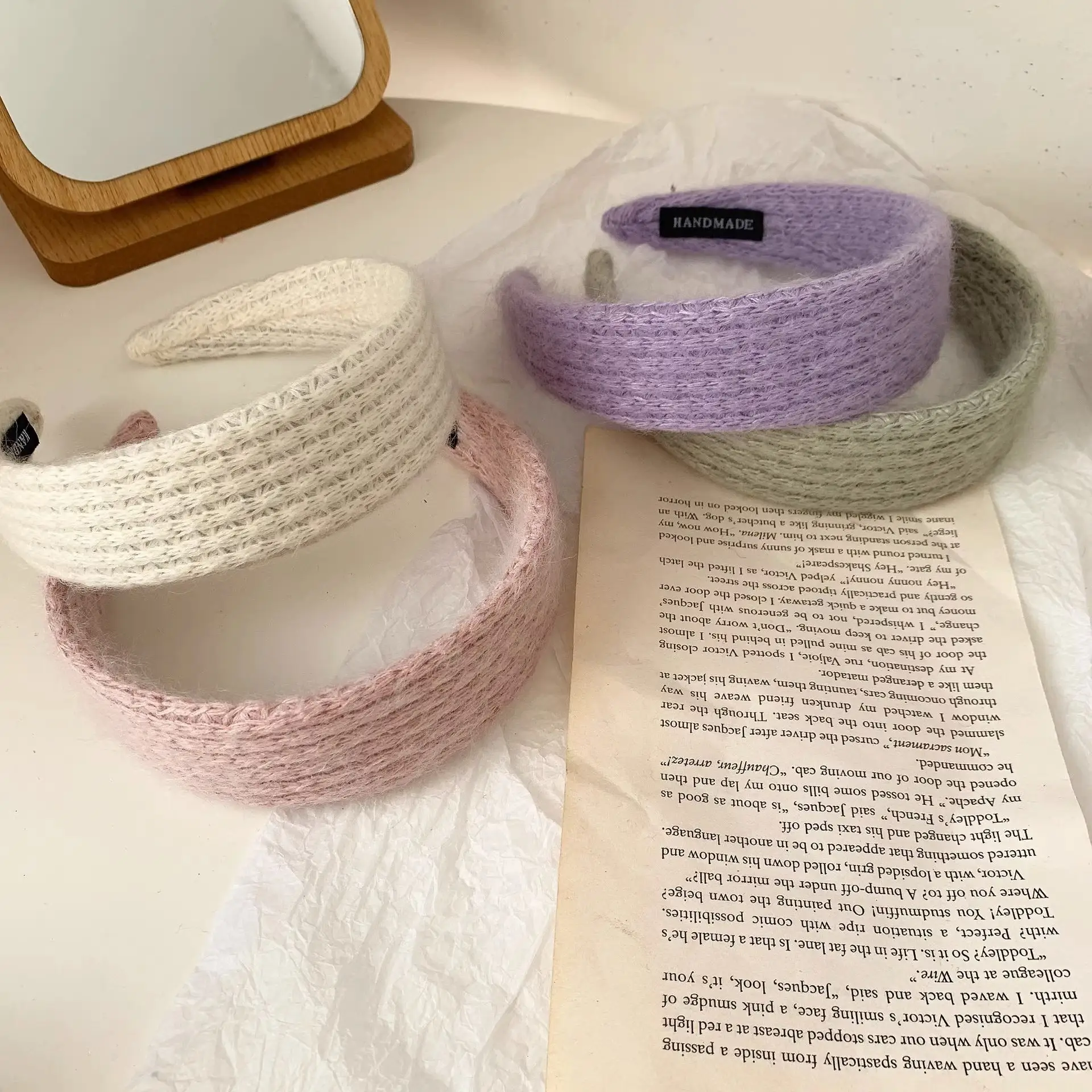 Pink Wool Hairband for Women with Soft Texture — feature 20
