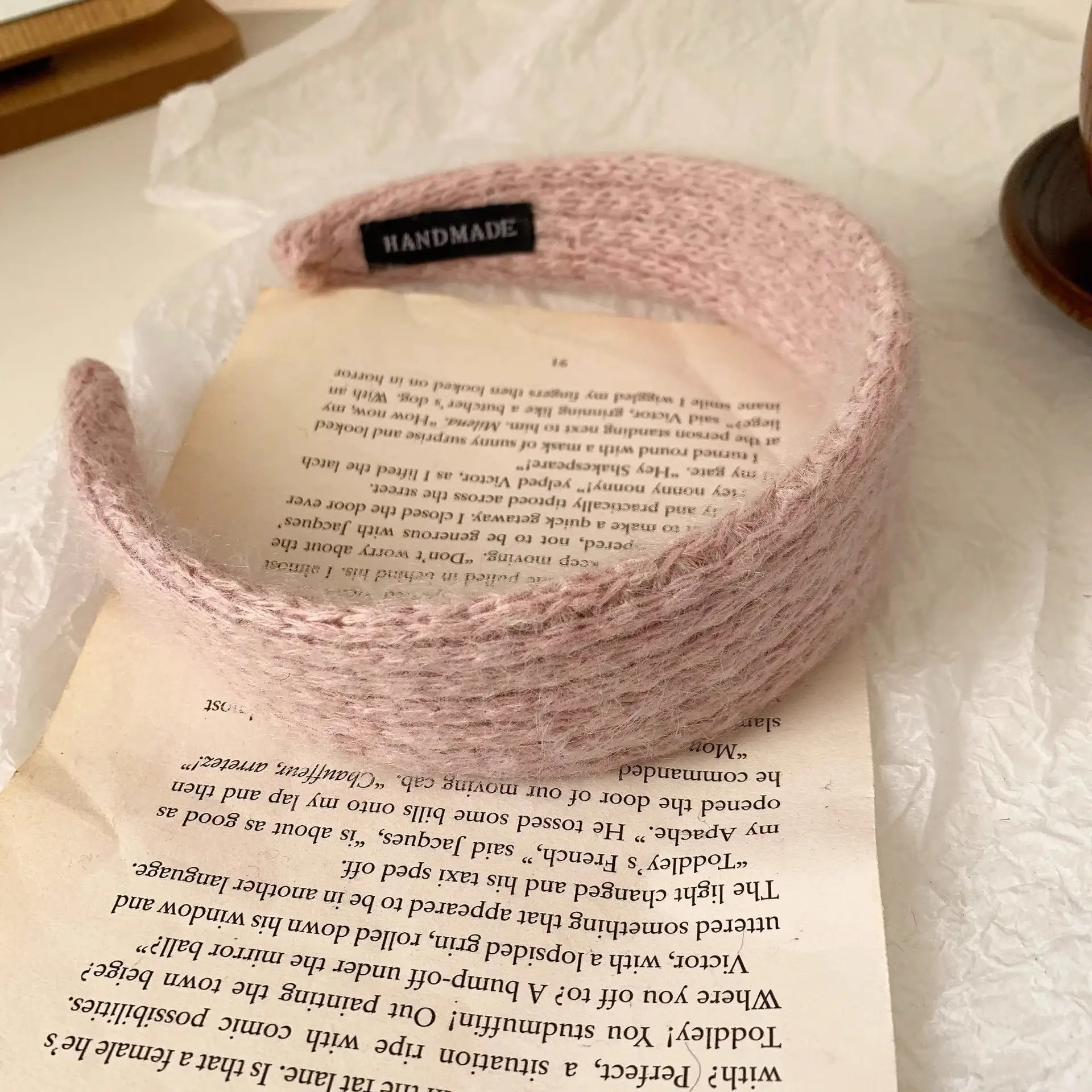 Pink Wool Hairband for Women with Soft Texture — feature 24