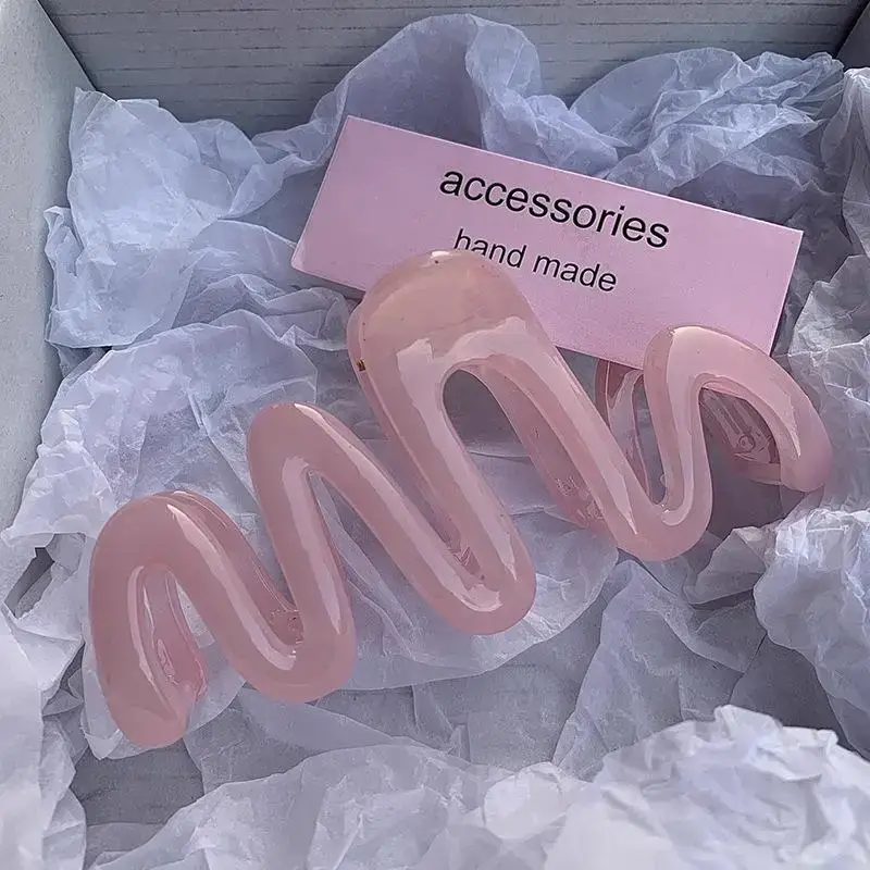 Pink Wave Hair Clip for Women Large Size - Image 5