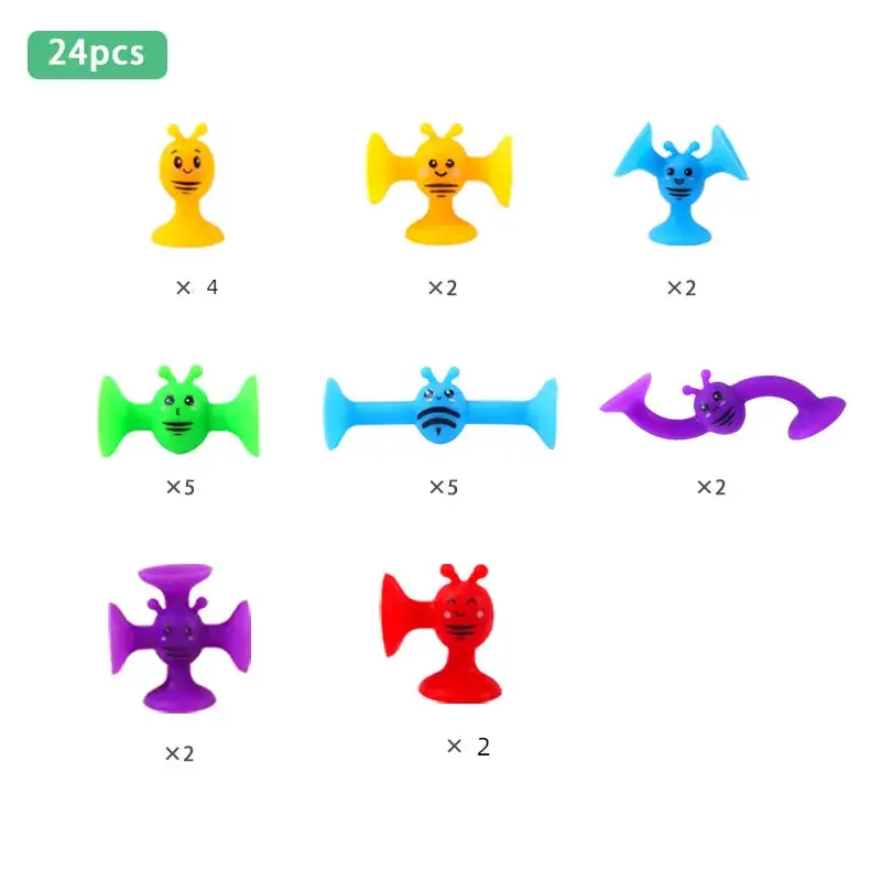 Kids Suction Toys 24 Pcs Colorful Building Blocks - Image 9
