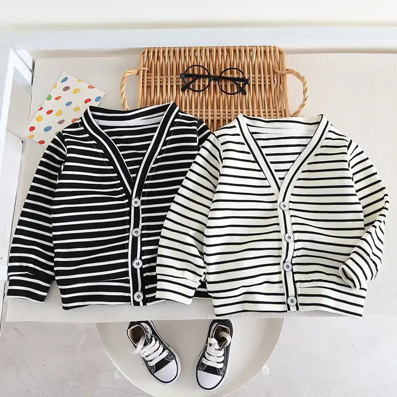 2023 Kids Pinstripe T-Shirt & Pants Set for Boys - Image 5