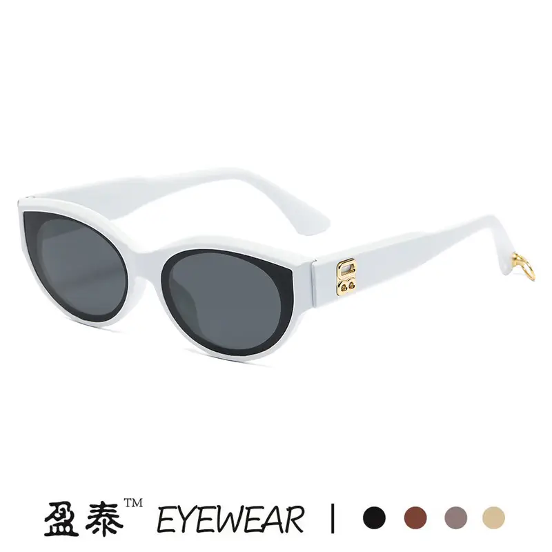 Retro Cat's Eye Sunglasses Women White Black