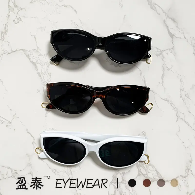 Retro Cat's Eye Sunglasses Women White Black