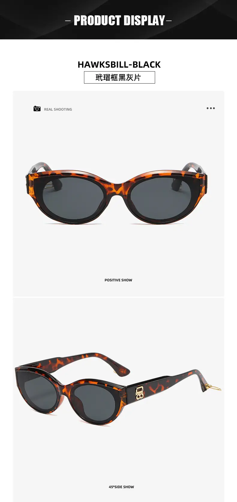 Retro Cat's Eye Sunglasses Women White Black — feature 14