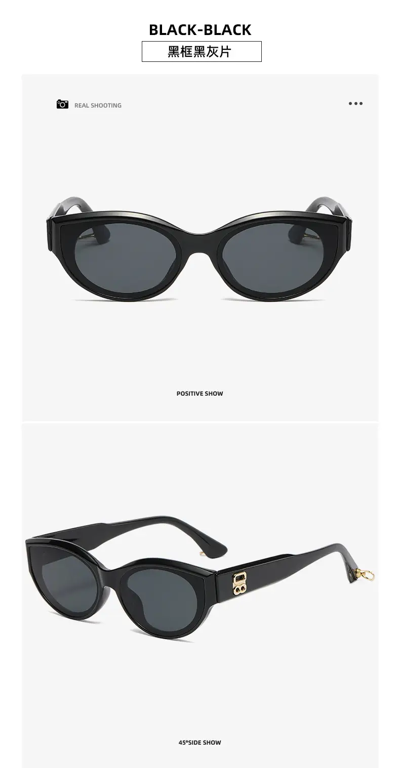 Retro Cat's Eye Sunglasses Women White Black — feature 16