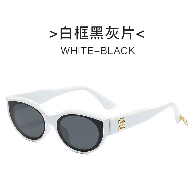 Retro Cat's Eye Sunglasses Women White Black