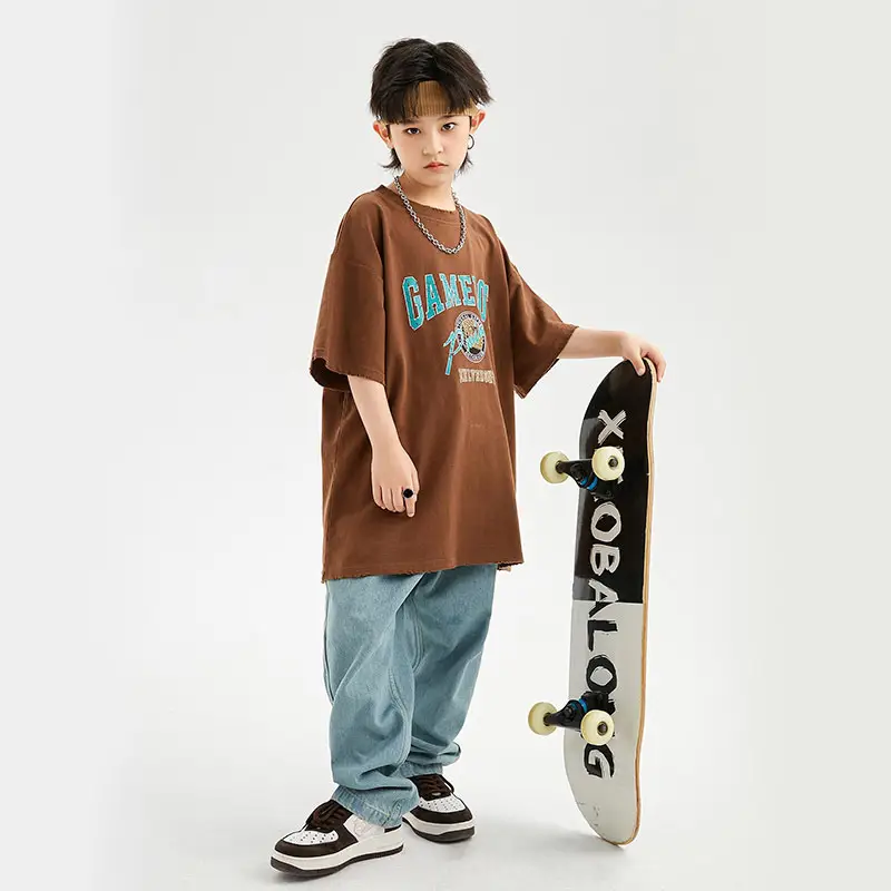 Children's Light Blue Hip Hop Capri Pants