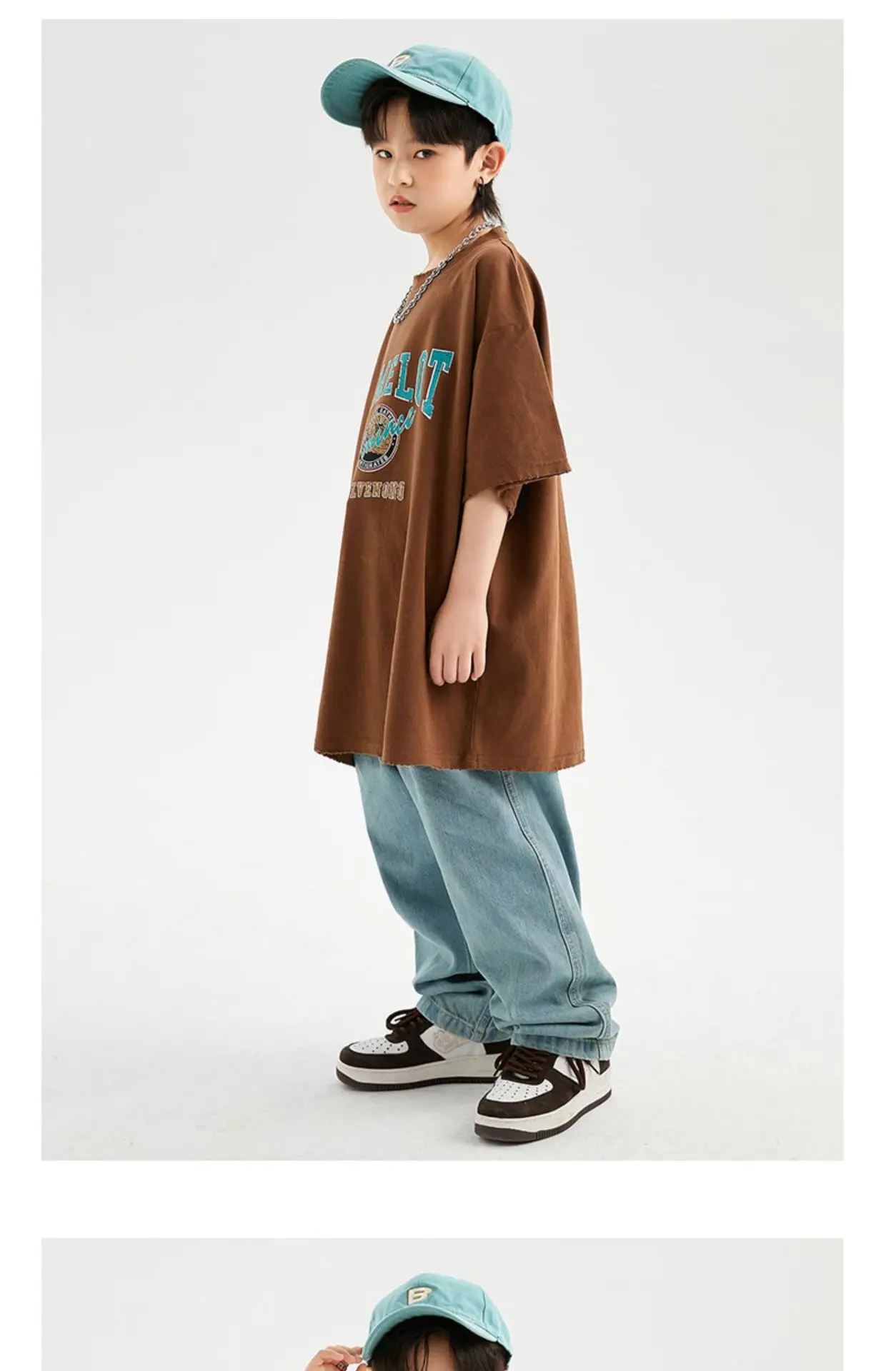 Children's Light Blue Hip Hop Capri Pants — feature 12