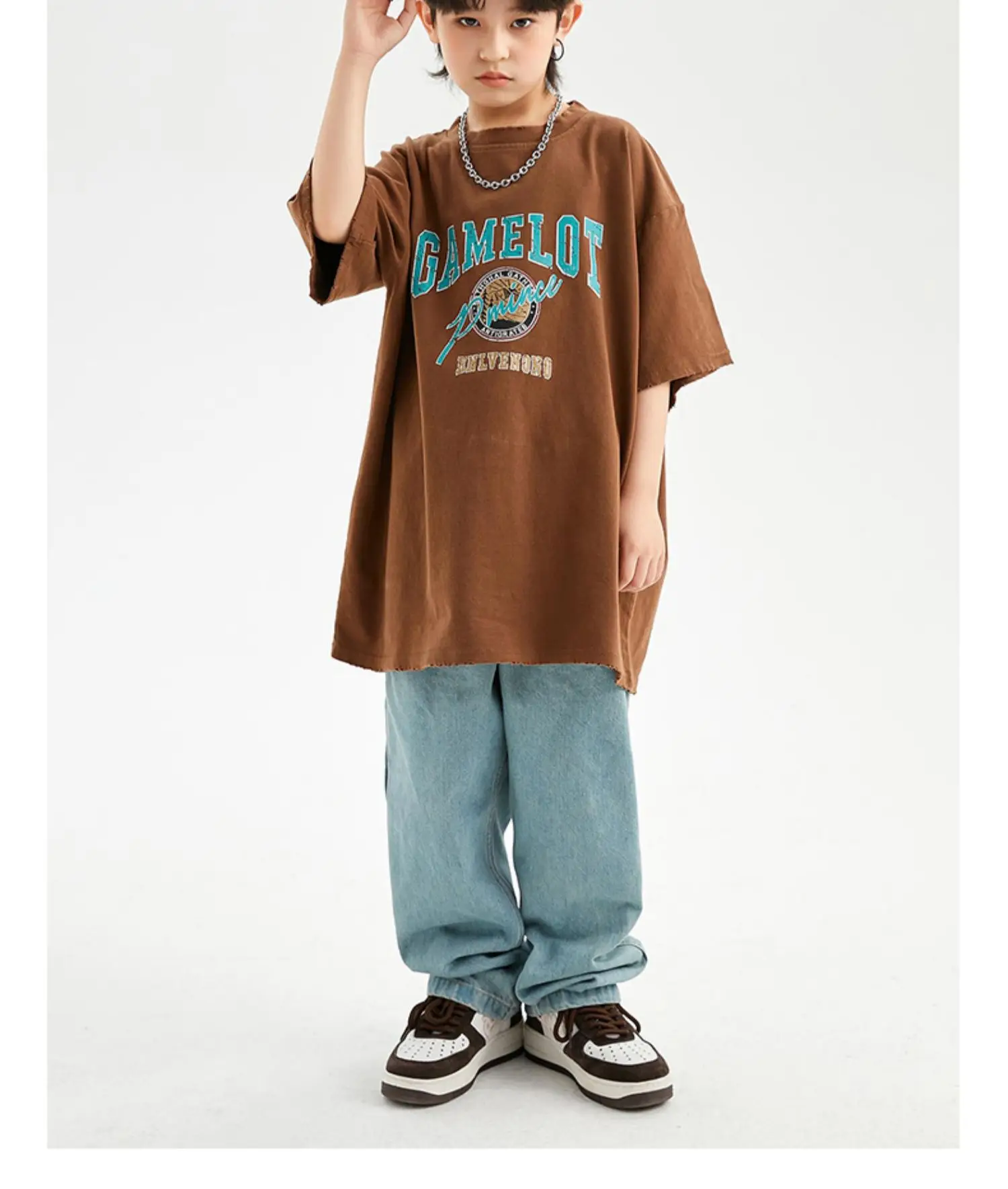 Children's Light Blue Hip Hop Capri Pants — feature 13