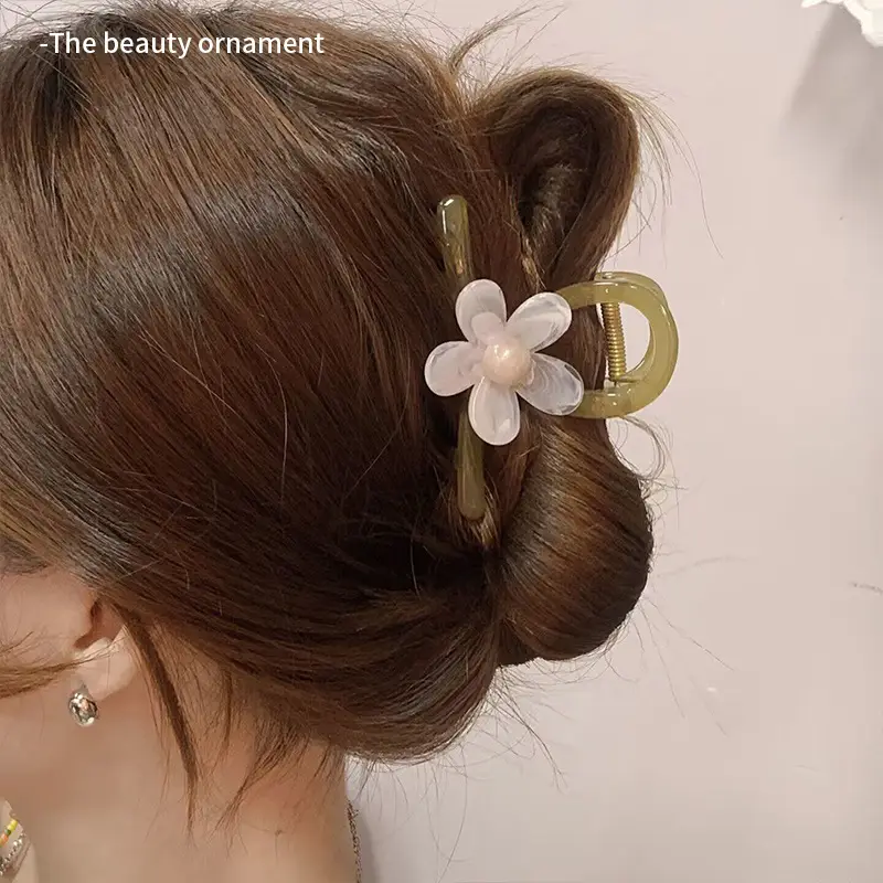Elegant Flower Hair Clip for Women Medium Size