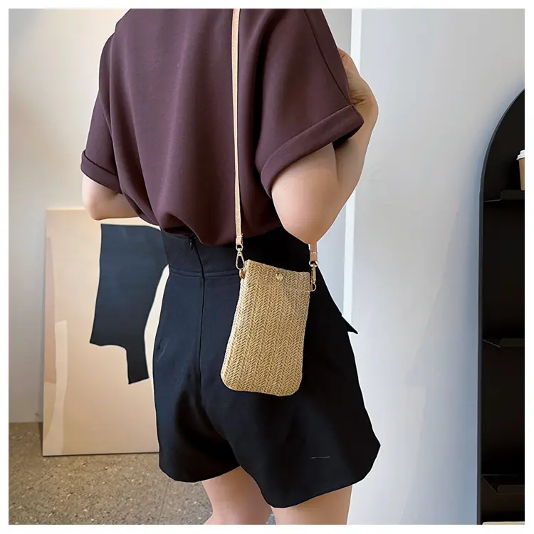Women's Woven Shoulder Crossbody Bag Mobile Phone Bag — feature 12
