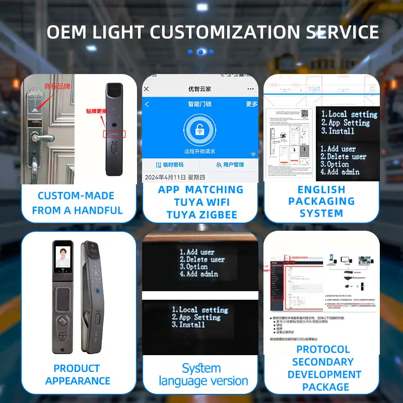 Home-Use Cross-Border Graffiti Smart Lock Fully Automatic Facial Recognition Smart Lock for Entry Doors Fingerprint Password Lock Wholesale - Image 4